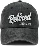 Goyklrb Retired Since 2025 Hat for Men Women Retirees, Funny Adjustable Cotton Embroidered Retirement Baseball Cap, Embroidered Black, One Size