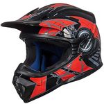 ILM Adult Dirt Bike Helmets Motocross ATV Dirtbike BMX MX Offroad Full Face Motorcycle Helmet, DOT Approved Model 128S (Red Black, Adult-XXLarge)