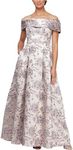 Alex Evenings Women's Formal Long Ballgown, Mother of The Bride Dress with Pockets, Mauve Multi, Mauve Multi, 16