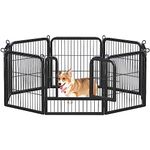 Yaheetech Lightweight Dog Playpen, 8 Panel 80cm Dog Fence Pet Exercise Pen Portable Puppy Play Pen Suitable for RV/Camping