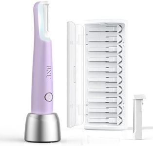 BNU Dermaplaning Tool for Face, Dermaplane Razor for Women Face LED Light Facial Exfoliation & Peach Fuzz Hair Removal, 3 Speeds Rechargeable Sonic Edge Technology 10 Refill Blades Purple