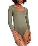 BAR III Womens Green 3/4 Sleeve Scoop Neck Body Suit Top UK Size:12