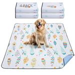 PICK FOR LIFE Washable Pee Pads for Dog, 4 Pack Ultra-Absorbent and Leak-Proof Whelping Pads, Non-Slip Reusable Puppy Pads, Waterproof Puppy Training Pad for Playpen, Crate, Housebreak-46x61cm(White)