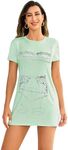 Floerns Women's Funny Lingerie Nightgown Cute Print Tshirt Sleepdress Mint Green L
