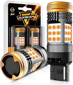 Auxbeam B21 Series 7440 LED Bulbs Amber Yellow Built in Resistor CANBUS Error Free Anti Hyper Flash 7440A 7440NA 7440AL 7440LL 7441 992 W21W WY21W Blinker Bulb 600% Super Bright Turn Signal Light