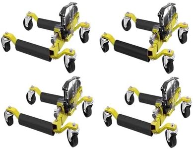 Garvee Car Wheel Dolly Set of 4, 1500LBS Capacity Car Dolly with Hydraulic Tire Jack for Vehicle Positioning for Truck Rv Trailer, Yellow