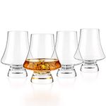 Luxbe - Bourbon Whisky Crystal Glass Snifter, Set of 4 - Narrow Rim Tasting Glasses - Handcrafted - Good for Cognac Brandy Scotch - 9-ounce/260ml