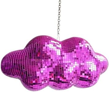 Disco Ball Cloud Shaped, Cute Hanging Party Mirror Decor with Chain, Retro Light Reflective Ball for Party Home Decor, Disco Mirror Ornaments, Design Patent, Purple