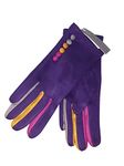 Vera Tucci 'Margot' Ladies' Gloves Suede Feel Touch Screen Multi Coloured Fingers G05 - PURPLE, SMALL