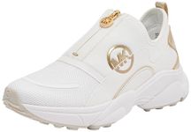 Michael Kors Women's SAMI Zip Trainer Sneaker, Optic White, 7 UK