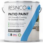 Resincoat Outdoor Patio Paint, UV and Weather Resistant Paint, Easy to Apply Matte Finish Concrete Paint for Slabs & Flags, Buy Direct from the UK Manufacturer, Storm Grey Paint, 5KG