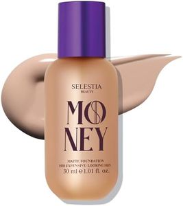 SELESTIA BEAUTY Matte Foundation Money - Long-Lasting Makeup Foundation with Flawless & Buildable Coverage - Liquid Foundation for All Skin Types (Vanilla)