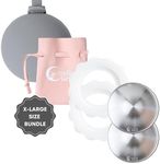 Cradle & Grace Silver Nursing Cups & Bloom Bands, Pure 999 Silver Nipple Shield & Silicone Comfort Rings, Nursing Moms Breastfeeding Essentials Bundle, Gray, X-Large