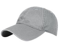 Glamorstar Classic Unisex Baseball Cap Adjustable Washed Dyed Cotton Ball Hat, Grey, One Size