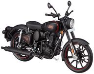 Royal Enfield Classic 350 Scale Model Stealth Black, Plastic & Metal, Free Rolling Wheels, Working Rear Suspension, Side Stand, Rear Mirrors