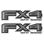 Ford F150 Decal Sticker Set: FX4 Off Road Truck Bedside Replacement - Super Duty Gray Metallic Offroad Die-Cut - Silver - Compatible with Ford F150, Premium Series (Metallic Finish)