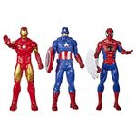 Marvel Action Figure Toy 3-Pack, 6-inch Figures, Iron Man, Spider-Man, Captain America, for Kids Ages 4&Up