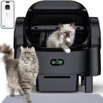 Automatic Cat Litter Box Self Cleaning Litter Box for Cats, Litiere Pour Chat Autonettoyant, Large Top Entry Automatic Litter Box with APP Control, Multiple Safety Sensor, 1 Trash Bags 1 Mat