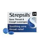 Strepsils Sore Throat and Cough, Throat Lozenges, 24 Total, Soothes Sore Throat, Tickly Cough, Dry Cough, Sore Throat Relief, Fast Acting, Dual Relief, Sore Throat, Medication