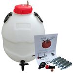 BALLIIHOO Bottom Tap King Keg Premium Barrel with Full Co2 Control System (Cap - Tap - Pressure Reader - 16g Bulbs)