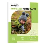 Koala Inkjet Thin Semi-Glossy Photo Paper 8.5x11 Inches 100 Sheets Compatible with Inkjet Printer for Brochure Flyer Chip Bag Use DYE Ink 30LB