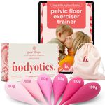 Bodyotics Pelvic Floor Trainer for Women - Supports Pelvic Fitness and Muscle Strength - Kegel Training Set for Women - 6-Piece Set for Beginners