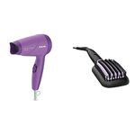 PHILIPS Hp8100/46 Hair Dryer (Purple) & Philips Bhh880/10 Heated Straightening Brush With Thermoprotect Technology (Black), 1000 Watts