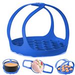 Pressure Cooker Sling，Silicone Bakeware Sling for 6 Qt/8 Qt Instant Pot, Ninja Foodi and Multi-function Cooker Anti-scalding Bakeware Lifter Steamer Rack，BPA-Free Silicone Egg Steamer Rack(Blue)