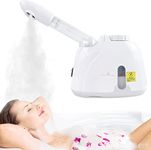 Cinidy 2 in 1 Facial Steamer and Hair Steamer Face Sauna Humidifier Hot Mist Moisturizing for For Cold and Cough Nose Facial SPA Skin Care Salon and home (full white colour)