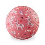 Crocodile Creek Small Rubber Playground Ball 5” Size - For Kids 3 Years and Up - Ships Inflated & PVC-Free - Durable Design for Indoor, Outdoor Games and Active Sports - Unicorn Garden