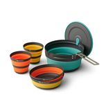 Sea to Summit Frontier Ultralight Cook Set (2-Person, 1 Pot, 2 Bowls, 2 Cups), Hard Anodized Aluminum, Silicone, Nylon
