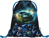 Baagl Gym Bag for Girls - Waterproof Shoe Bag for Children - School and Nursery Sports Bag, Sports Bag, Racing car.