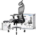 NOUHAUS Ergo3D Ergonomic Office Chair - Rolling Desk Chair with 3D Adjustable Armrest, 3D Lumbar Support and Blade Wheels - Mesh Computer Chair, Gaming Chairs, Executive Swivel Chair (Grey)
