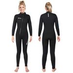 Owntop Wetsuit 5mm for Women - Zip Front Neoprene Diving Suit, Adult Wet Suits Full Length, Long Sleeve Ultra Warm Flexible for Cold Open Water Diving Surfing, Women Black L