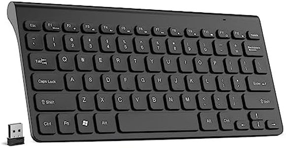 cimetech 2.4G Wireless Keyboard Ultra Compact Portable Mini Computer Keyboard with Media Hotkeys for Laptop/PC/Desktop Ergonomic Quiet Keyboard Compatible with Windows7/8/10/95/Vista/XP System (Black)