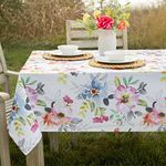 Benson Mills Indoor Outdoor Spillproof Fabric Tablecloth for Spring/Summer/Party/Picnic (Harper, 60" X 104" Rectangular)