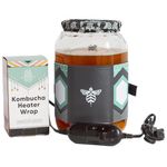 Craft a Brew - Kombucha Jar Heat Wrap - Fermentation Heating Pad with Four Temperature Settings - Water Resistant, Thermometer Included - 19 in X 5 in