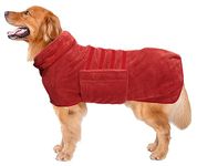 Dog Bathrobe Towel Geyecete Dog Drying Coat-Dry Fast Dog Bag-Pineapple Grid Fast Drying Super Absorbent Pet Dog Cat Bath Robe Towel-Red-XS