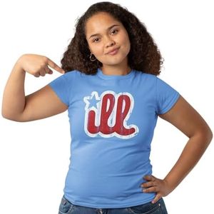 DIRTYRAGZ Womens Ill Vintage Shirt - Philadelphia Shirts Apparel Graphic Tee for Women, Mom Fans, Womens Blue, Small