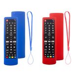 2 Pack Remote Cover for LG TV, Silicone Protective Case for LG AKB75095307 AKB75375604 AKB74915305 Anti-Slip Remote Skin Sleeve for LG LCD LED HDTV 3D 4K OLED Glow in Dark (Royal Blue + Red not Glow)