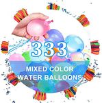 333 Pcs Water Balloons, Multicolored Quick Fill Self Sealing Water Balloon for Kids Adults Summer Party Splash Fun, Outdoor Water Bomb Fight Swimming Pool Party, 9 Bunches/37pcs (333-3)