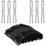 Temperia U Hair Pins for Women & Girls | Juda Pins (Pack Of 100) (With Storage Box) (7cm Long) | Stylish U-Shaped Hairpins for Hairstyling | Hair Styling Accessories Clips (Black)