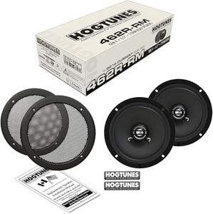 Hogtunes 462R-RM 6.5" Rear Speakers with Grills (2 Pack), Fits 2014-Current Harley-Davidson Motorcycles