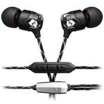 V-MODA Zn In-Ear Modern Audiophile Headphones with 3 Button Remote and Mic for iOS Apple Devices, Nero