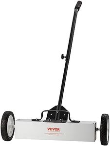 VEVOR 45Lbs Rolling Magnetic Sweeper with Wheels, Push-Type Magnetic Pick Up Sweeper, 18-inch Large Magnet Pickup Lawn Sweeper, Magnet with Telescoping Handle, Easy Cleanup of Workshop Garage Yard