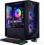 STGAubron Gaming PC Computer Desktop, Intel Core i5 up to 3.7Ghz, Radeon RX 550, 16G RAM, 512G SSD, WiFi, BT 5.0, RGB Fan x2, Windows 11 Home