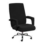 Stretch Office ​Chair Seat Covers with Armrest Sleeve​, Jacquard Pattern High Back Computer Chair Slipcovers Removable Stretchable Covers Armchair Cover Slipcover for Universal Rotating Boss Chair