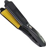 Professional Feel Hair Crimper, Electric Ceramic Corrugated Hair Crimper Curler Straightening Iron Wide Plates Waver Corn Hair Crimping Machine Flat Irons Styling Tools with Fast Warm-up, Black