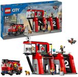 LEGO® City Fire Station with Fire Engine 60414 Firefighter Action Toy Playset,for Kids Aged 6 Plus Who Love Imaginative Play, Includes a Dog Figure and 5 Minifigures