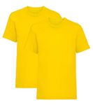 Listers Schoolwear Boys T-Shirt (Pack of 2) 100% Cotton 1-15 Years Yellow